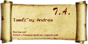 Tamásy Andrea névjegykártya